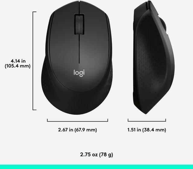 Alt view image 9 of 10 - Logitech MK345 Wireless Combo Full-Sized Keyboard with Palm Rest and Comfortable Right-Handed Mouse, 2.4 GHz Wireless USB Receiver, Compatible with PC, Laptop