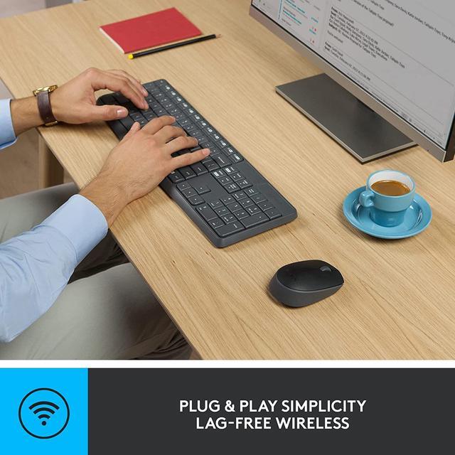 Alt view image 4 of 9 - Logitech MK235 Wireless Keyboard and Mouse Combo for Windows, 2.4 GHz Wireless Unifying USB Receiver, 15 FN Keys, Long Battery Life, Compatible with PC, Laptop