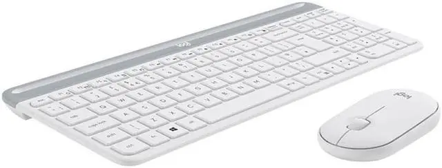 Alt view image 2 of 8 - Logitech MK470 Slim Wireless Keyboard and Mouse Combo - Modern Compact Layout, Ultra Quiet, 2.4 GHz USB Receiver, Plug n' Play Connectivity, Compatible with Windows - Off White
