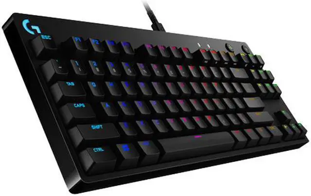 Alt view image 3 of 6 - Logitech G Pro Mechanical TKL RGB Wired Gaming Keyboard GX Blue Clicky Switch + Lightsync Backlit Keys, 920-009388