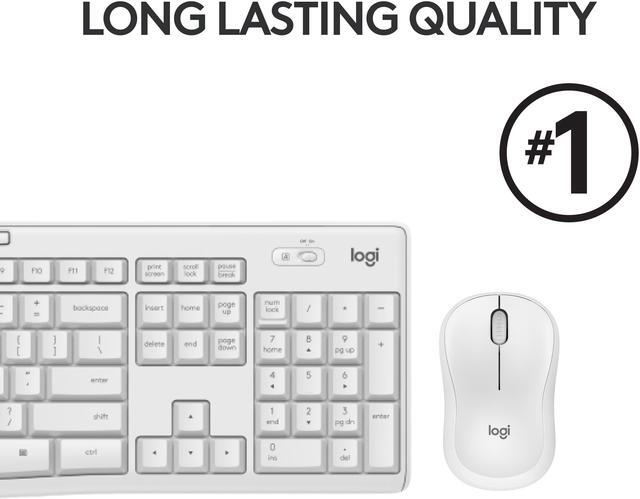 Alt view image 7 of 8 - Logitech MK295 Wireless Mouse & Keyboard Combo with SilentTouch Technology, Full Numpad, Advanced Optical Tracking, Lag-Free Wireless, 90% Less Noise - Off White