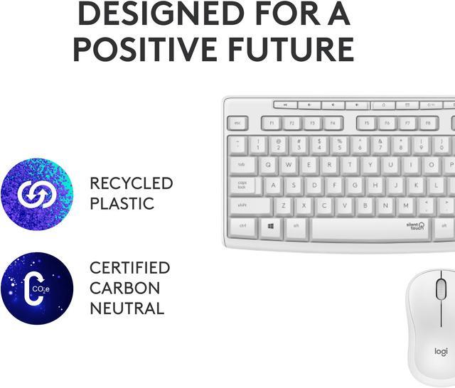 Alt view image 8 of 8 - Logitech MK295 Wireless Mouse & Keyboard Combo with SilentTouch Technology, Full Numpad, Advanced Optical Tracking, Lag-Free Wireless, 90% Less Noise - Off White