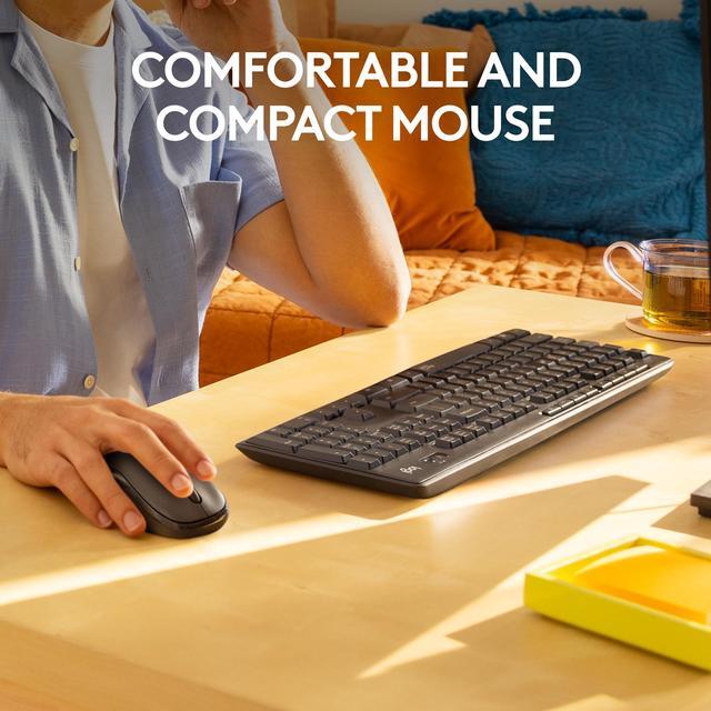 Alt view image 4 of 8 - Logitech MK295 Wireless Mouse & Keyboard Combo with SilentTouch Technology, Full Numpad, Advanced Optical Tracking, Lag-Free Wireless, 90% Less Noise - Graphite