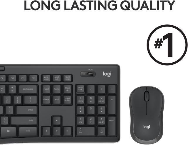 Alt view image 7 of 8 - Logitech MK295 Wireless Mouse & Keyboard Combo with SilentTouch Technology, Full Numpad, Advanced Optical Tracking, Lag-Free Wireless, 90% Less Noise - Graphite