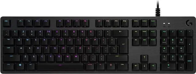 Alt view image 2 of 5 - Logitech G512 LIGHTSYNC RGB Mechanical Gaming Keyboard, Carbon English Layout GX Blue Switch, Brushed Aluminum Case, USB Pass Through, 920-008936, Black