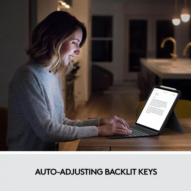 Alt view image 8 of 9 - Logitech Combo Touch iPad Pro 11" (1st, 2nd, and 3rd Generation) Keyboard Case - Detachable Backlit Keyboard with Kickstand, Click-Anywhere Trackpad, Smart Connector - Oxford Gray