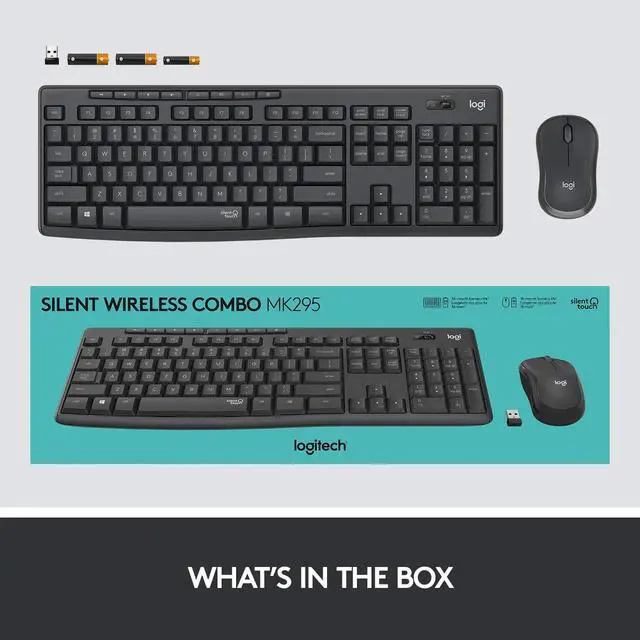 Alt view image 9 of 10 - Logitech MK295 Wireless Mouse & Keyboard Combo with SilentTouch Technology, Full Numpad, Advanced Optical Tracking, Lag-Free Wireless, 90% Less Noise - Graphite
