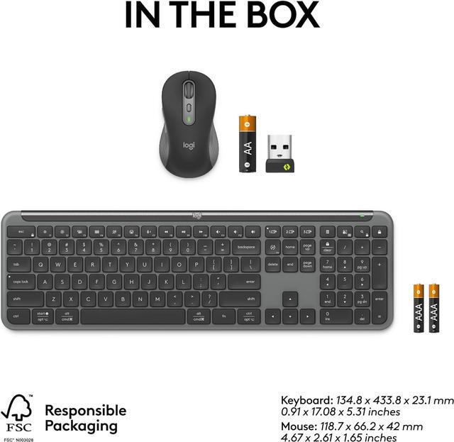 Alt view image 11 of 11 - Logitech Signature Slim MK955 for Business Wireless Keyboard and Mouse Combo
