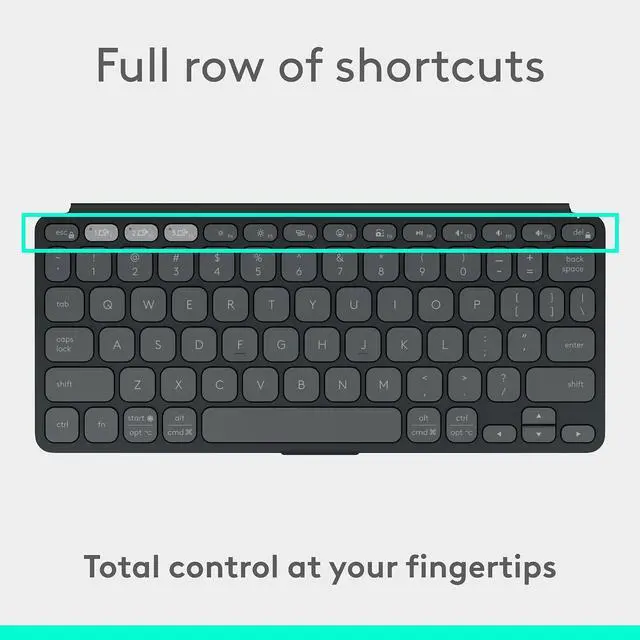 Alt view image 3 of 9 - Logitech KEYS-To-Go 2, Ultra-Portable Bluetooth Wireless Keyboard, Protective Cover, Easy-Switch Multi-Device, for iPad, iPhone, Mac, Windows, Android Tablets & Smartphones, Graphite
