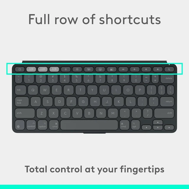 Alt view image 8 of 9 - Logitech Keys-To-Go 2 for iPad, Ultra-Slim Bluetooth Scissor-Switch Portable Wireless Keyboard With Built-in Protective Cover, 3-Year Battery Life, Easy-Switch for iPad, iPhone, Mac, Graphite