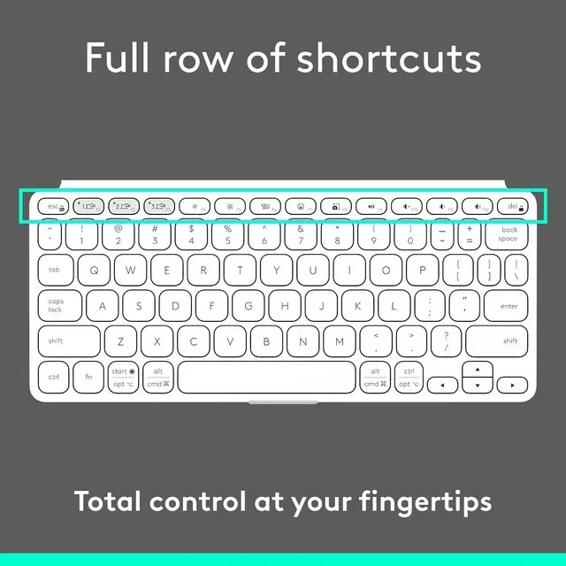Alt view image 8 of 9 - Logitech KEYS-To-GO 2, Ultra-Slim Bluetooth Scissor-Switch Portable Wireless Keyboard With Built-In Protective Cover, Multi-OS Compatible for Android, Windows, Chrome, IOS Tablets, Off-white