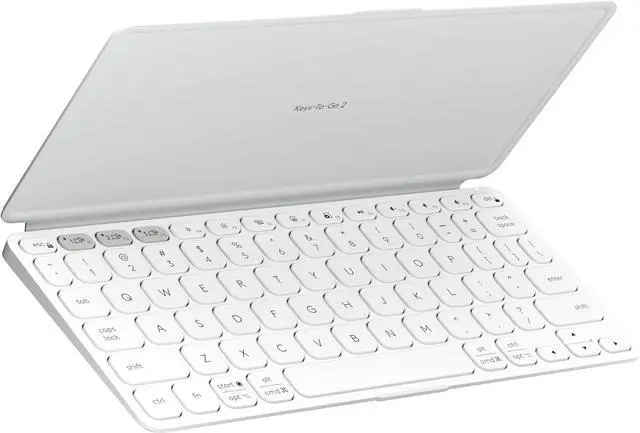 Main image of Logitech KEYS-To-GO 2, Ultra-Slim Bluetooth Scissor-Switch Portable Wireless Keyboard With Built-In Protective Cover, Multi-OS Compatible for Android, Windows, Chrome, IOS Tablets, Off-white