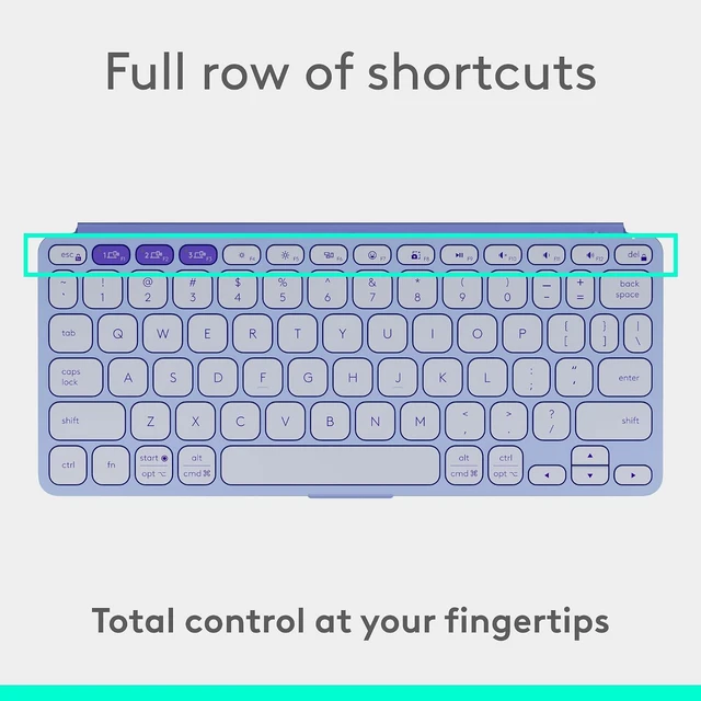 Alt view image 7 of 9 - Logitech KEYS-To-GO 2, Ultra-Slim Bluetooth Scissor-Switch Portable Wireless Keyboard With Built-In Protective Cover, Multi-OS Compatible for Android, Windows, Chrome, IOS Tablets, Lilac
