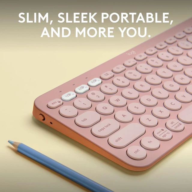 Alt view image 2 of 11 - Logitech Pebble Keys 2 K380s, Multi-Device Bluetooth Wireless Keyboard with Customizable Shortcuts, Slim and Portable, Easy-Switch for Windows, macOS, iPadOS, Android, Chrome OS - Tonal Rose