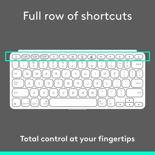 Alt view image 3 of 9 - Logitech Keys-To-Go 2 Portable Wireless iPad Keyboard with Built-in Cover, Slim and Compact Bluetooth Keyboard for iPad, iPhone, Mac, and Apple TV, Easily Switch with Devices, Off-white