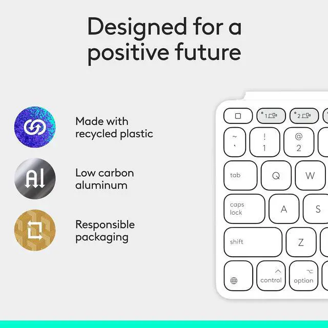 Alt view image 7 of 9 - Logitech Keys-To-Go 2 Portable Wireless iPad Keyboard with Built-in Cover, Slim and Compact Bluetooth Keyboard for iPad, iPhone, Mac, and Apple TV, Easily Switch with Devices, Off-white