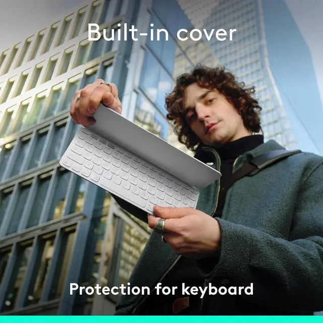 Alt view image 4 of 9 - Logitech Keys-To-Go 2 Portable Wireless iPad Keyboard with Built-in Cover, Slim and Compact Bluetooth Keyboard for iPad, iPhone, Mac, and Apple TV, Easily Switch with Devices, Off-white