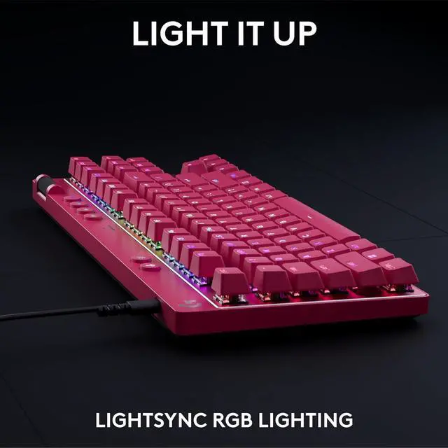 Alt view image 4 of 8 - Logitech G PRO X TKL Rapid Wired Gaming Keyboard - Magnetic Analog Switches, RGB - Magenta