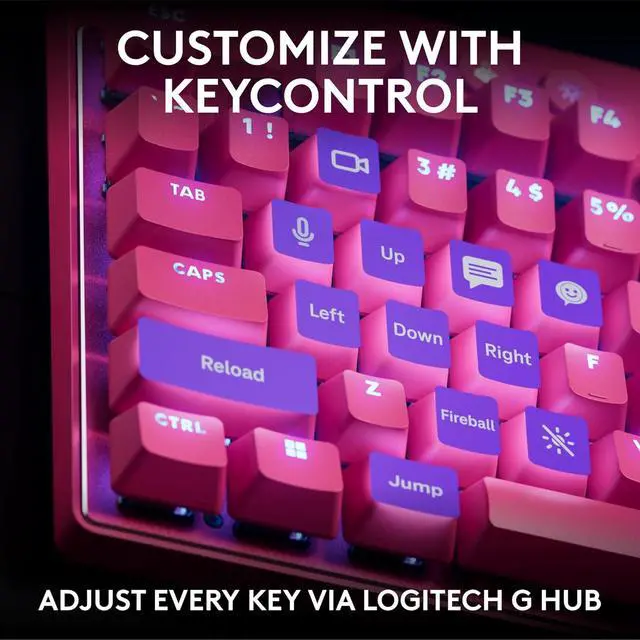 Alt view image 5 of 8 - Logitech G PRO X TKL Rapid Wired Gaming Keyboard - Magnetic Analog Switches, RGB - Magenta