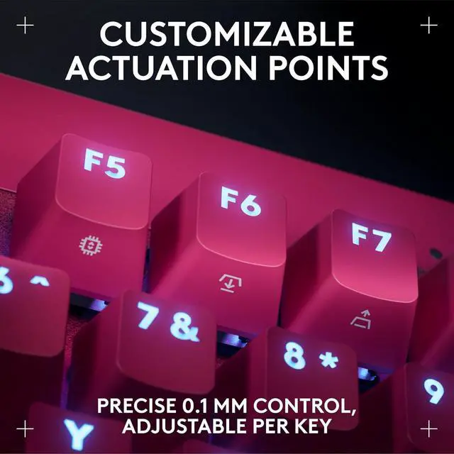 Alt view image 6 of 8 - Logitech G PRO X TKL Rapid Wired Gaming Keyboard - Magnetic Analog Switches, RGB - Magenta