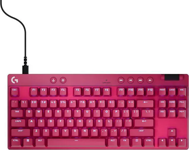 Main image of Logitech G PRO X TKL Rapid Wired Gaming Keyboard - Magnetic Analog Switches, RGB - Magenta