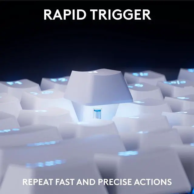 Alt view image 3 of 9 - Logitech G PRO X TKL RAPID Tenkeyless Wired Gaming Keyboard With Magnetic Analog Switches, Rapid Trigger Mode, Adjustable Actuation, and Customizable RGB Lighting, Off-white - Cable Connectivity - USB