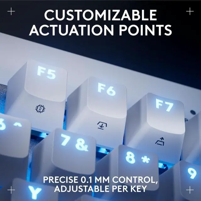 Alt view image 4 of 9 - Logitech G PRO X TKL RAPID Tenkeyless Wired Gaming Keyboard With Magnetic Analog Switches, Rapid Trigger Mode, Adjustable Actuation, and Customizable RGB Lighting, Off-white - Cable Connectivity - USB