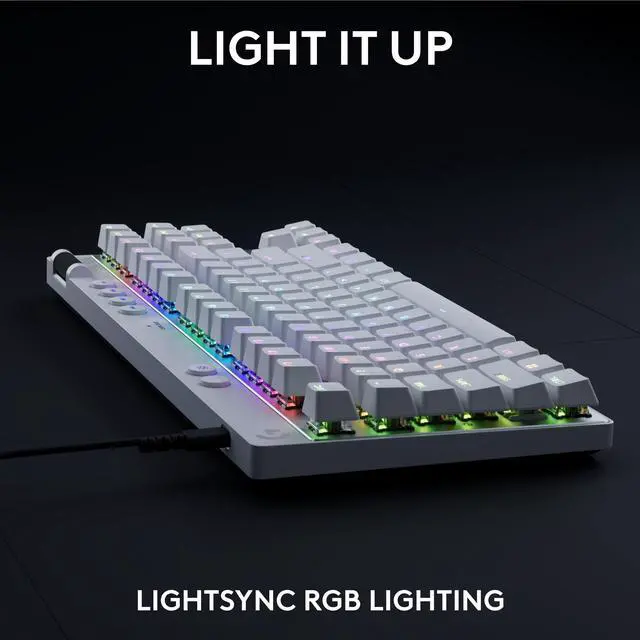 Alt view image 6 of 9 - Logitech G PRO X TKL RAPID Tenkeyless Wired Gaming Keyboard With Magnetic Analog Switches, Rapid Trigger Mode, Adjustable Actuation, and Customizable RGB Lighting, Off-white - Cable Connectivity - USB