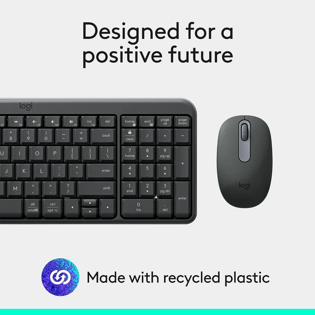 Alt view image 10 of 11 - Logitech MK250 Bluetooth Wireless Mouse and Keyboard Combo: Fast & Easy Connectivity, Compact Wireless Keyboard, Ambidextrous Mouse (Graphite) - Wireless Bluetooth Keyboard - Graphite - Wireless B