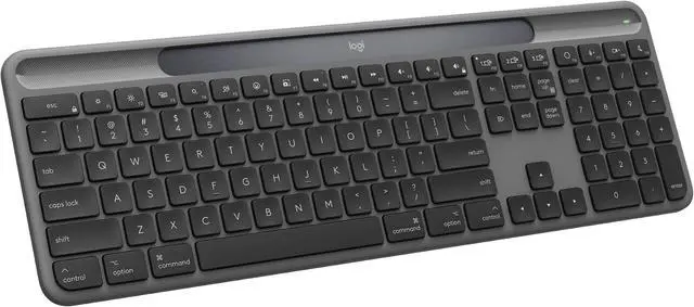 Main image of Logitech Signature Slim Solar + Wireless Bluetooth Keyboard, LightCharge Solar Charging, Quite Scissor Switch, Multi-Device Buletooth Pairing, Eco-Friendly Recycled Construction for Office, Graphite