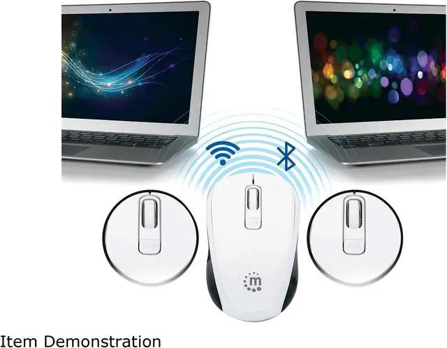 Alt view image 7 of 7 - MANHATTAN 179645 Dual Mode Mouse White