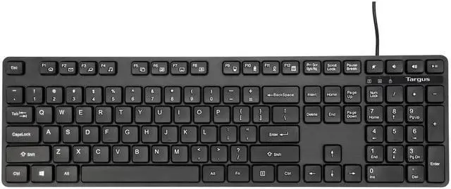Alt view image 2 of 6 - Targus Full-Size Antimicrobial Wired Keyboard AKB30AMUS