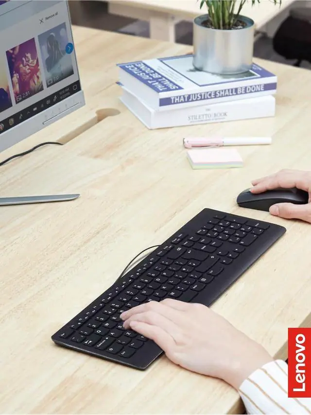 Alt view image 3 of 7 - Lenovo 300 USB Keyboard, Wired, Adjustable Tilt, Ergonomic, Windows 7/8/10, GX30M39655, Black