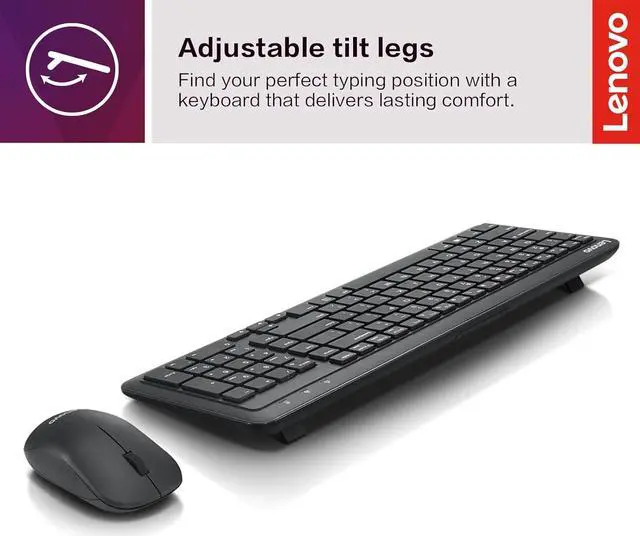 Alt view image 9 of 13 - Lenovo 300 Wireless Combo Keyboard and Mouse - US English
