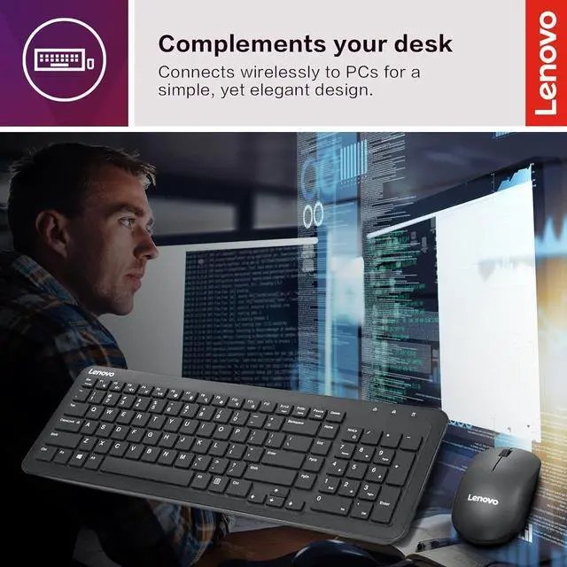 Alt view image 12 of 13 - Lenovo 300 Wireless Combo Keyboard and Mouse - US English