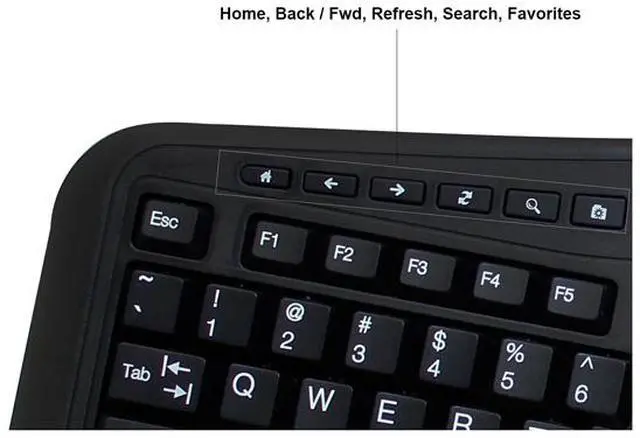 Alt view image 6 of 7 - ADESSO WKB-3500UB ADESSO 2.4GHZ TRU-FORM WIRELESS MEDIA ERGONOMIC TRACKBALL KEYBOARD WITH 20 WINDO