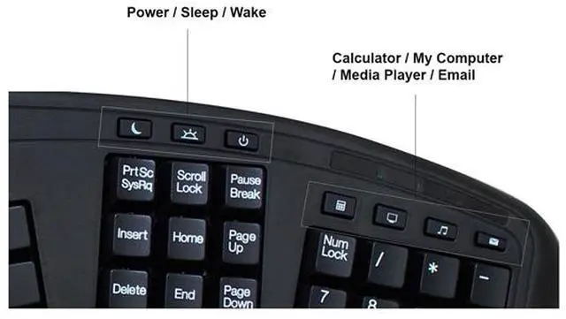Alt view image 7 of 7 - ADESSO WKB-3500UB ADESSO 2.4GHZ TRU-FORM WIRELESS MEDIA ERGONOMIC TRACKBALL KEYBOARD WITH 20 WINDO