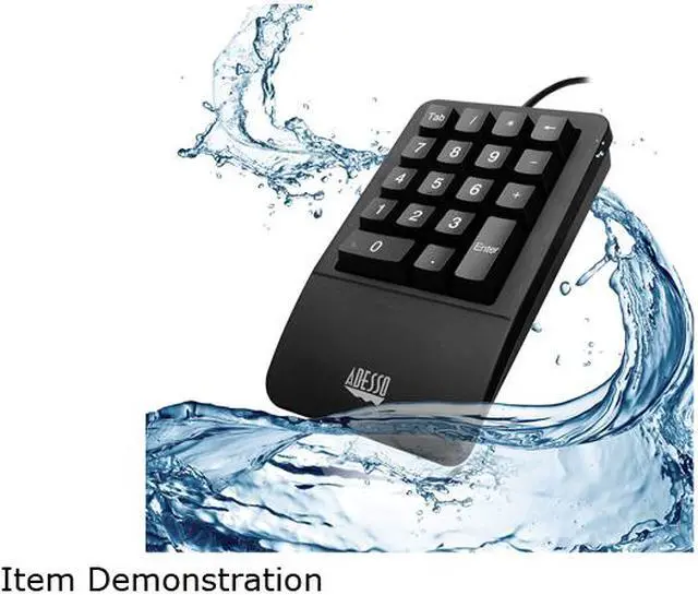 Alt view image 6 of 7 - Adesso AKB-618UB Antimicrobial Waterproof Numeric Keypad with Wrist Rest Support