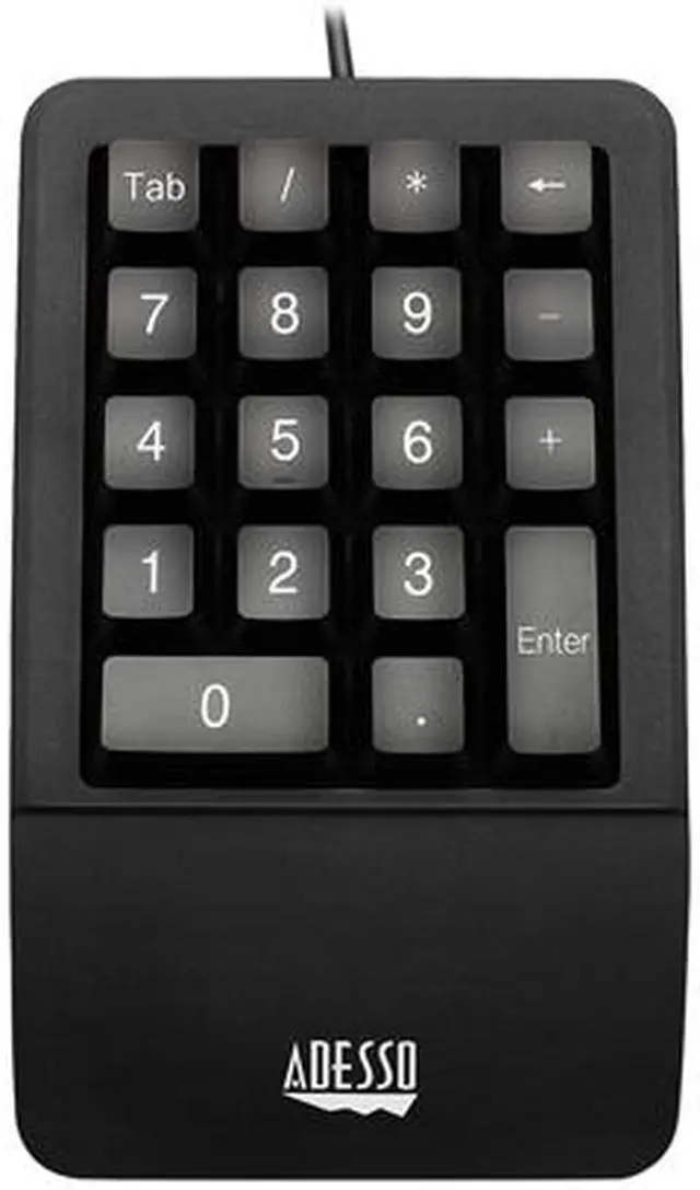 Alt view image 2 of 7 - Adesso AKB-618UB Antimicrobial Waterproof Numeric Keypad with Wrist Rest Support