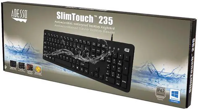 Alt view image 8 of 8 - Adesso Antimicrobial Waterproof Desktop Keyboard Keyboard