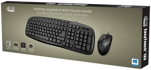 Main image of ADESSO USB EASYTOUCH DESKTOP MULTIMEDIA KEYBOARD AND MOUSE COMBO.  THE STYLISH F