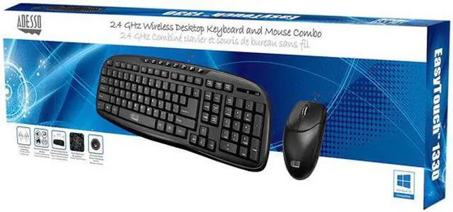 Alt view image 9 of 9 - ADESSO WKB-1330CB ADESSO 2.4GHZ WIRELESS EASYTOUCH DESKTOP MULTIMEDIA KEYBOARD AND MOUSE COMBO.