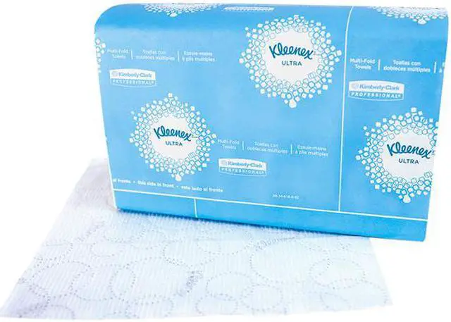 Alt view image 2 of 4 - Kleenex Reveal Multi-Fold Hand Towels (46321), 8" x 9.4", For Kleenex Reveal Countertop System Dispenser, White, 2,400 Towels / Case, 16 Packs of 150 Paper Towels