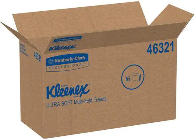 Alt view image 4 of 4 - Kleenex Reveal Multi-Fold Hand Towels (46321), 8" x 9.4", For Kleenex Reveal Countertop System Dispenser, White, 2,400 Towels / Case, 16 Packs of 150 Paper Towels