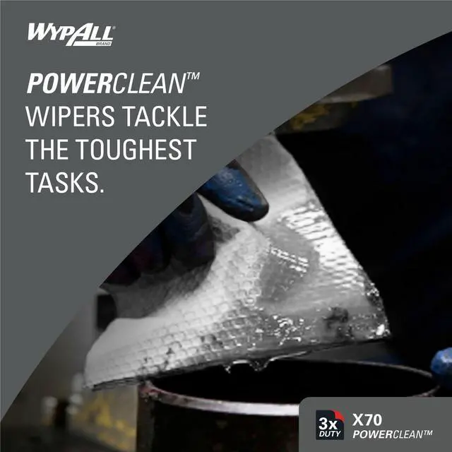Alt view image 2 of 6 - Kimberly-Clark Wypall PowerClean X70 Medium Duty Cloths - Pop-Up Box -100/Box