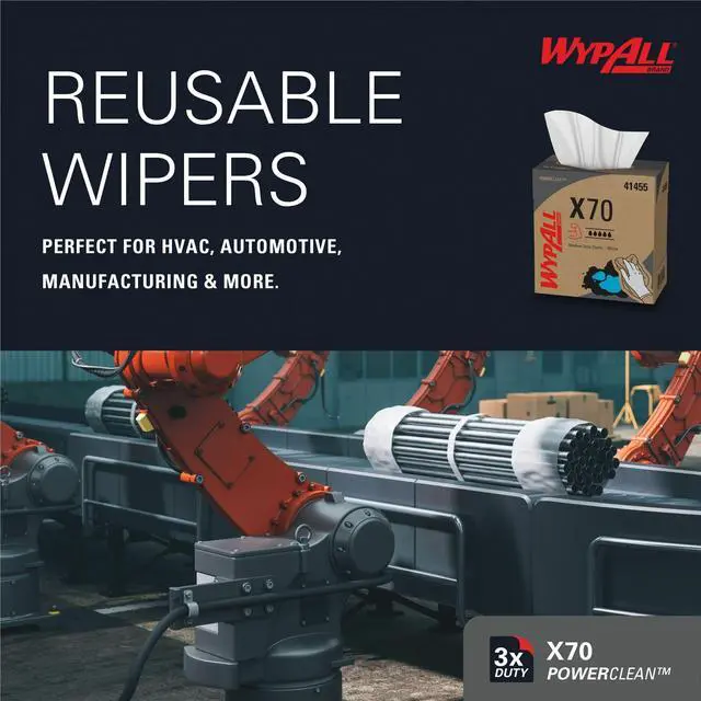 Alt view image 3 of 6 - Kimberly-Clark Wypall PowerClean X70 Medium Duty Cloths - Pop-Up Box -100/Box
