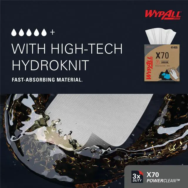 Alt view image 4 of 6 - Kimberly-Clark Wypall PowerClean X70 Medium Duty Cloths - Pop-Up Box -100/Box