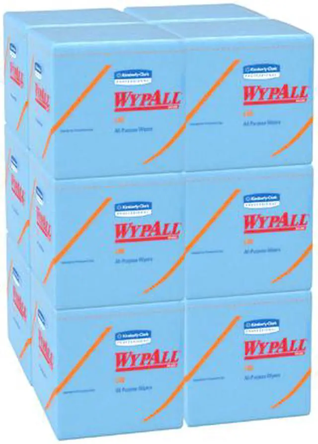 Alt view image 3 of 4 - WypAll L40 Disposable Cleaning and Drying Towels (05776), Limited Use Towels, Blue, 12 Packs per Case, 56 Sheets per Pack, 672 Sheets Total