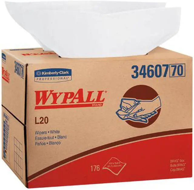Alt view image 2 of 3 - WypAll L20 Limited Use Towels (34607), BRAG Box, White, 4-Ply, 1 Box of 176 Wipes