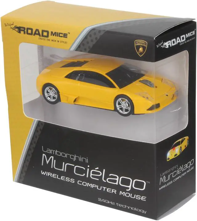 Alt view image 7 of 7 - Road Mice HP-11LGMCYXA Lamborghini Murcielago Series Car Mouse - Yellow